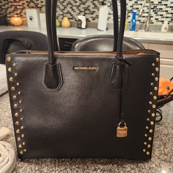 Michael Kors Handbags - Michael Kors Black Satchel with Gold Studs
